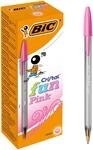 Bic Cristal Fun Kugelschreiber, Rose, 20 er Pack