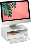 Relaxdays Monitorst&auml;nder mit Fach, Bildschirmerh&ouml;hung f&uuml;r Schreibtisch, HBT: 14 x