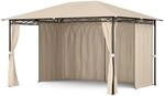 blumfeldt Mondo Pavillon 3x4 &ndash; Stahlrahmen, Mit Vorh&auml;ngen, Wetterfeste