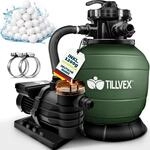tillvex&reg; Sandfilteranlage Pool 13.200L/h + 1200g Filterb&auml;lle bis 40.000L 