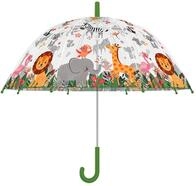 Esschert Design Regenschirm f&uuml;r Kinder, transparent, Dschungel, mehrfarbig, Medium,