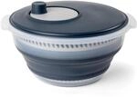 Salatschleuder faltbar 3-teilig grau mit Anti-Rutsch Boden - 5 Liter |...