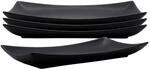Spetebo Feinkeramik Servierschale schwarz matt 29 x 15 cm - 4er Set | Porzellan,
