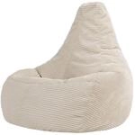 Icon Dalton XXL Sitzsack Cord mit F&uuml;llung, Beige | In Deutschland Hergestellt,