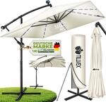 tillvex&reg; Sonnenschirm Rechteckig &Oslash; 330 cm + Abdeckung, Kurbel & Windschutz 
