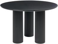 Beliani Esstisch f&uuml;r 4 Personen MDF schwarz rund &oslash; 120 cm mit DREI geriffelten
