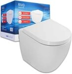 sanicomfort Stand-WC Set &bdquo;Rivo &ndash; Sp&uuml;lrandlos, mit Absenkautomatik, Tiefsp&uuml;ler,