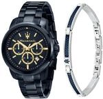 Maserati Herrenuhr, Analog, Quarz, Chronograph, Stahlarmband,...