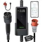 d&eacute; Mobile Wallbox 11kW mit APP [7m | 3-phasig | 6&ndash;16 A] | Ladekabel e Auto...