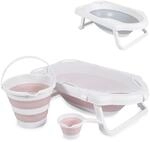 Cangaroo Badewannen-Set Hawaii 4-teilig faltbar Wasserablauf Ablagef&auml;cher Netz...