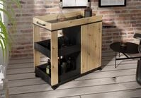 Forte Home BAR Barschrank 70 80, Schrank mit Rollen und 2 T&uuml;ren, Barm&ouml;bel,