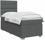 vidaXL Boxspringbett mit Matratze Dunkelgrau Einzeln Stoff