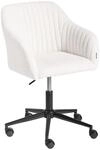 B&uuml;rostuhl Boucl&eacute; cremewei&szlig; h&ouml;henverstellbar drehbar rollbar modern Venice