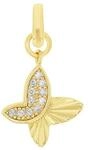 Amor Charm 925 Sterling Silber Damen Charms, mit Zirkonia synth., 2,2 cm, Wei&szlig;,