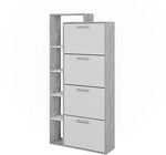Vicco Schuhkipper Orlando, Wei&szlig;/Beton, 80 x 166.1 cm | mit 4 F&auml;chern, zur