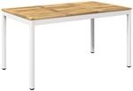 vidaXL Gartentisch Wei&szlig; 141 x 80,5 x 75 cm Massivholz Akazie