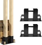 TRUTZHOLM 2x Holzstapelhilfe Holzstapelhalter f&uuml;r Kanth&ouml;lzer 7x7 cm/4x6 cm |...
