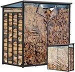 QUICK STAR Wetterschutz Set Front- & R&uuml;ckwand f&uuml;r Kaminholzregal 143 x 145...