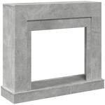 vidaXL Kaminumrandung Betongrau 100x30x87,5 cm Holzwerkstoff