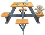 Coemo Kindersitzgruppe Picknicktisch Romy Gartentisch aus Holz, Braun | 110 x...