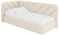 ALTDECOR Jugendbett mit Matratze - FIKY 100x200 Beige | Kinderbett Polsterbett