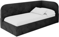 ALTDECOR Jugendbett mit Matratze - ELRY 90x200 Schwarz | Kinderbett Polsterbett