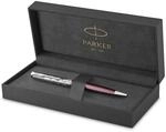 Parker Sonnet Kugelschreiber | Premium Metal & Red Satinierung mit Chromverkleidung 