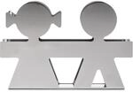 Alessi "GIROTONDO" Briefhalter aus Edelstahl, Silber, 21 x 17 x 25 cm