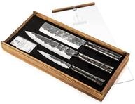 Forged Brute Messerset 3-teilig, handgefertigt, in Holzkiste