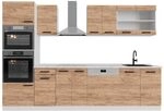 Vicco K&uuml;chenzeile R-Line, Goldkraft Eiche, 300 cm | 8 Module &middot;...