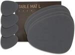 Lind DNA - Geschenkset Curve L, Nupo anthrazit (4 Tischsets + 4 Glasuntersetzer)
