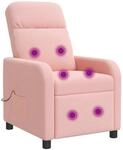 vidaXL Massage Relaxsessel Rosa Boucl&eacute;