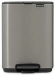 Brabantia Bo Treteimer 4 L (platin), platzsparender Mini M&uuml;lleimer mit