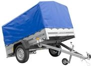 Anh&auml;nger mit Plane Garden Trailer 201 Kipp [mit St&uuml;tzrad, Blauer Hochplane und