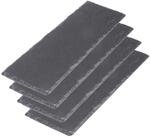 Westmark 4 Naturschiefer-/Servierplatten, mit Kratzschutz, Fl&auml;che: je 30 x 10...