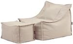 Icon Alto Outdoor Sitzsack Sessel mit Hocker, Beige, Olefin Stoff f&uuml;r Drinnen und