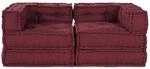 vidaXL Modulares Sofa 2 pcs Kastanienbraun 140 x 70 x 56 cm Stoff, Wohnzimmer,