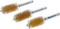 BGS 3078-19-M | Messingb&uuml;rste | 19 mm | Au&szlig;ensechskant 6,3 mm (1/4") | 3-tlg. | zum