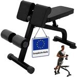 Relaxdays Trainingsbank, Hyperextension, Curls & Sit Ups, 150 kg, schwarz | klappbar,