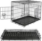 Mucola Hundetransportbox Hundebox XL klappbar 107x75,5x70 cm Schwarz | 2 T&uuml;ren...