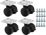 SOTECH 4 St&uuml;ck M&ouml;belrollen AACHEN &Oslash; 35 mm schwarz mit Bremse (Feststeller) |...