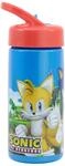 Stor Sonic Sport-Wasserflasche mit Trinkhalm und integriertem Griff, 410 ml, Bunt