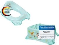 KiNDERWELT 2er Set Premium Toilettensitz und einstufiger Hocker f&uuml;r Kleinkinder