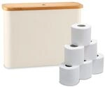 Relaxdays Toilettenpapier Aufbewahrung, 12 Rollen, HBT: 34,5 x 45 x 15 cm, Stoff,