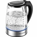 MEGAWISE Glas-Wasserkocher, 1,8 L, 1800 W, f&uuml;r K&uuml;che & Tee | 1,8 L Glaskanne, 1800