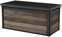 Keter Signature Aufbewahrungsbox 570L Walnuss - Gartenbox mit Holzoptik &