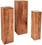 invicta INTERIOR Design S&auml;ule 3er Set MAKASSAR 80cm Mangoholz Handarbeit...