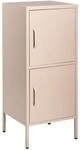Aktenschrank mit 2 T&uuml;ren 4 Ablagef&auml;chern Stahl beige Industrie Stil Huron