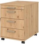 b&uuml;m&ouml; Rollcontainer mit Schubladen, Container abschlie&szlig;bar aus Holz in...