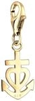 Nenalina goldener Anker Karabiner Charm Anh&auml;nger Bettelarmband 925 Silber 